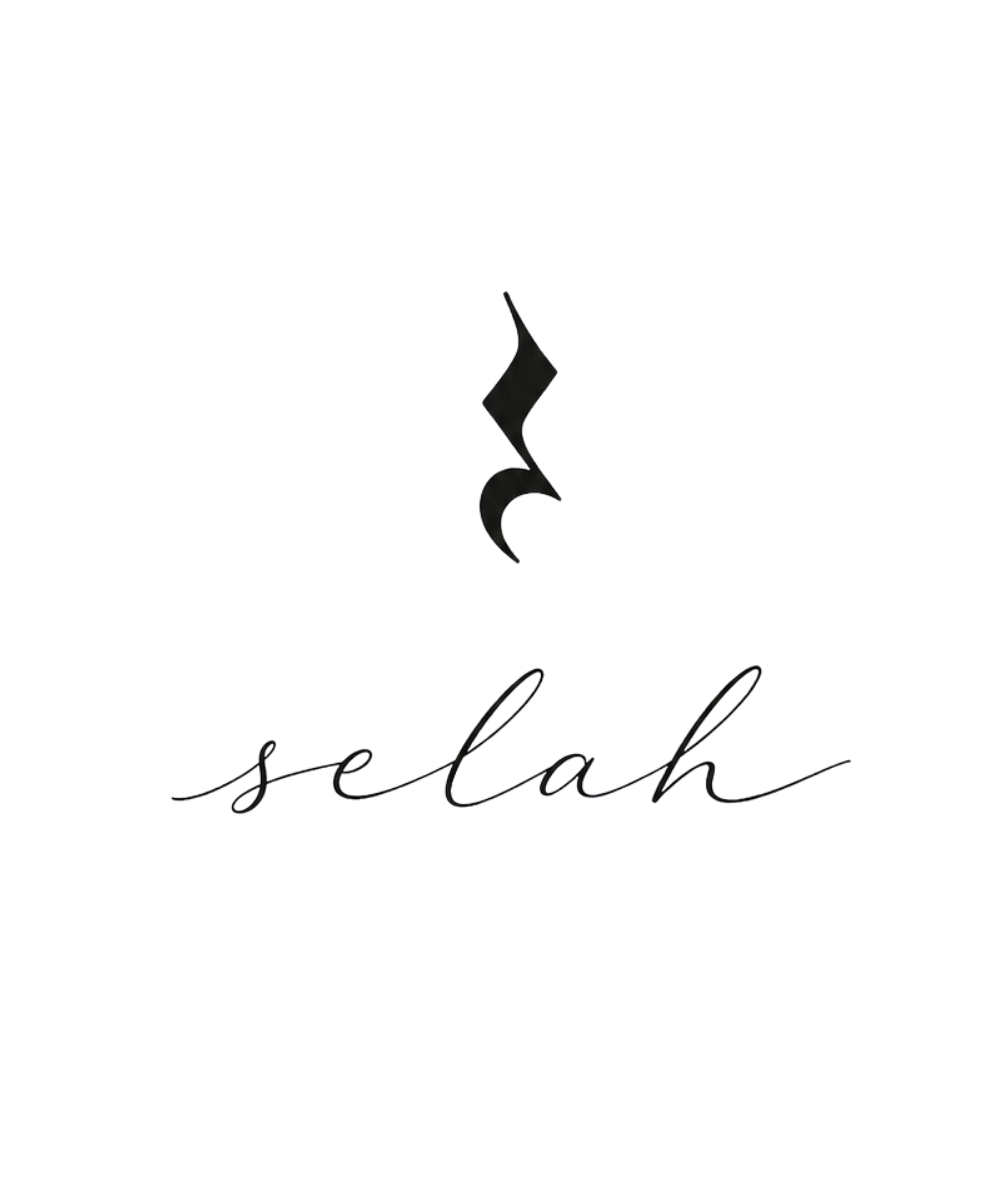 Selah — music note and script